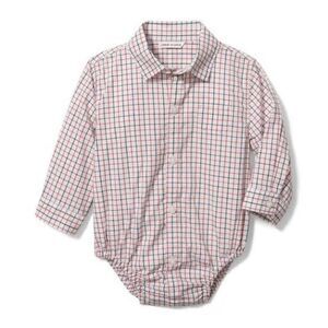 Janie and Jack Baby Boy Plaid Button-Up Bodysuit Shirt 6-12 Months